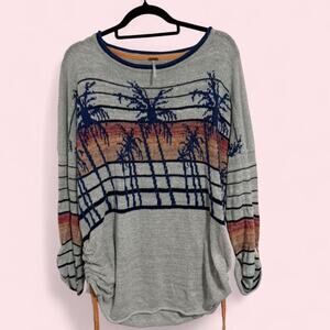 Free People multicoloured sweater with palm trees Size Large